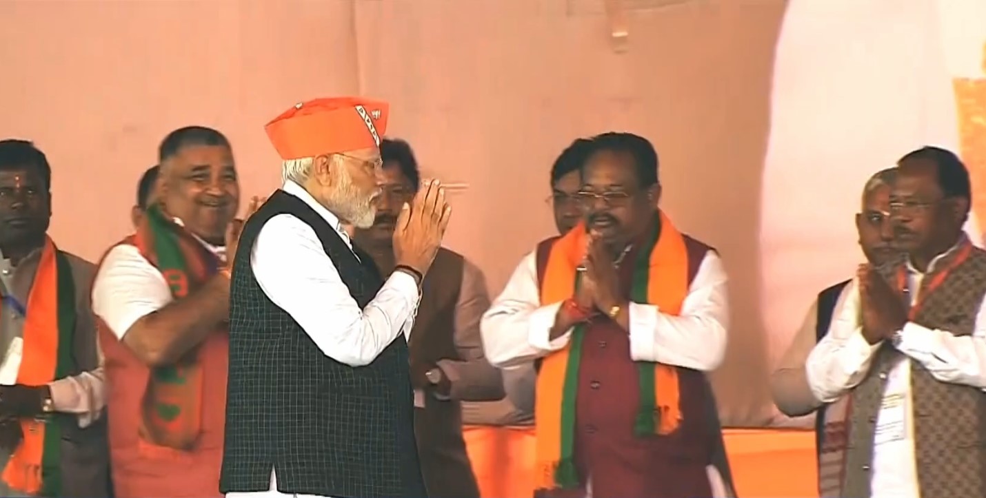 প্রধনমন্ত্রী নরেন্দ্র মোদী ভোটের প্রচারে